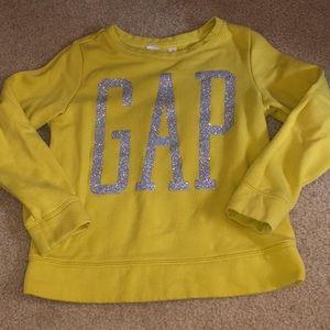 GIRLS - GAP Yellow Glittery Sweatshirt - Size 8